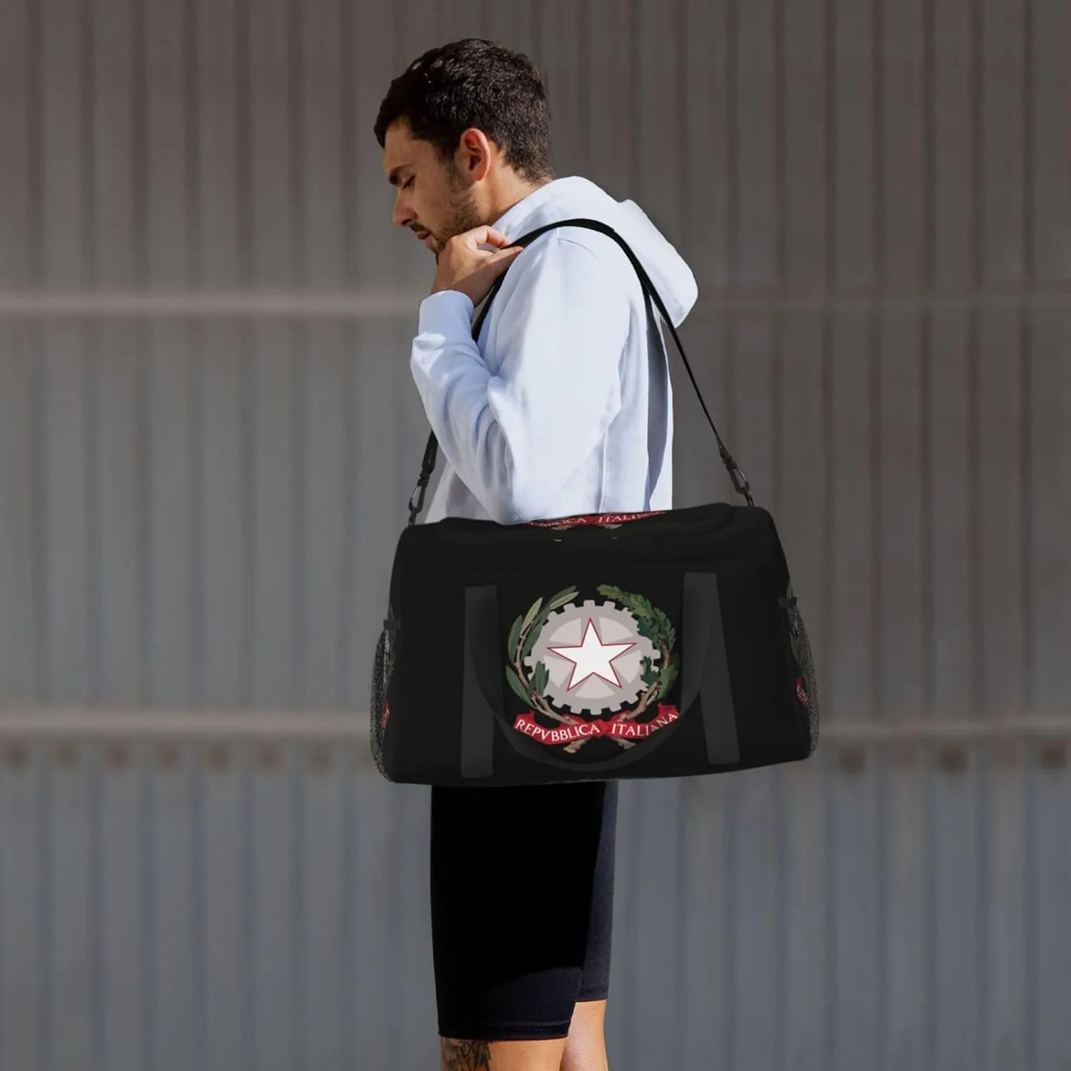 National Emblem Of Italy Travel Duffel Bag Large Foldable Waterproof Overnight Bag For Beach Swim Bags Pool Sports Gym