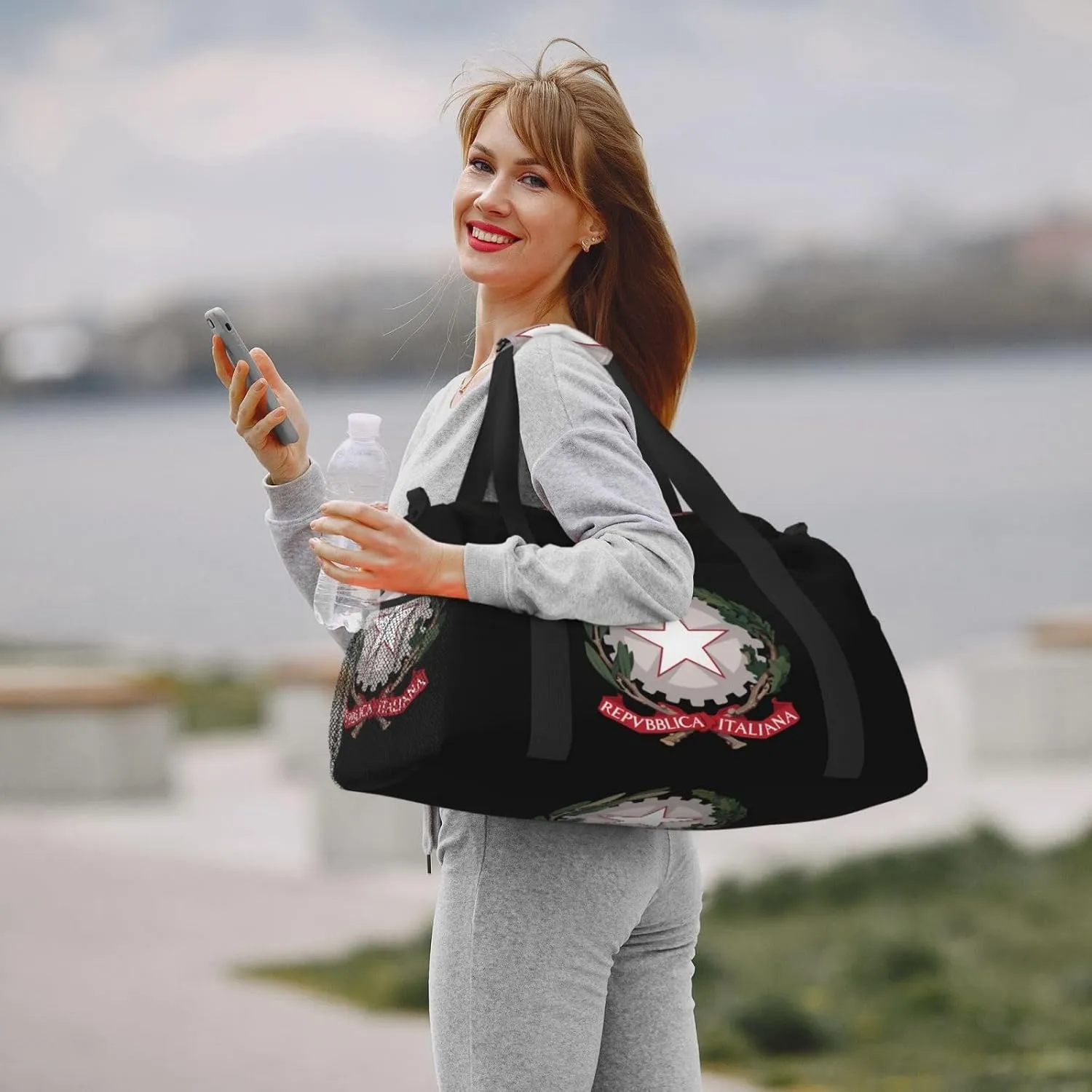 National Emblem Of Italy Travel Duffel Bag Large Foldable Waterproof Overnight Bag For Beach Swim Bags Pool Sports Gym