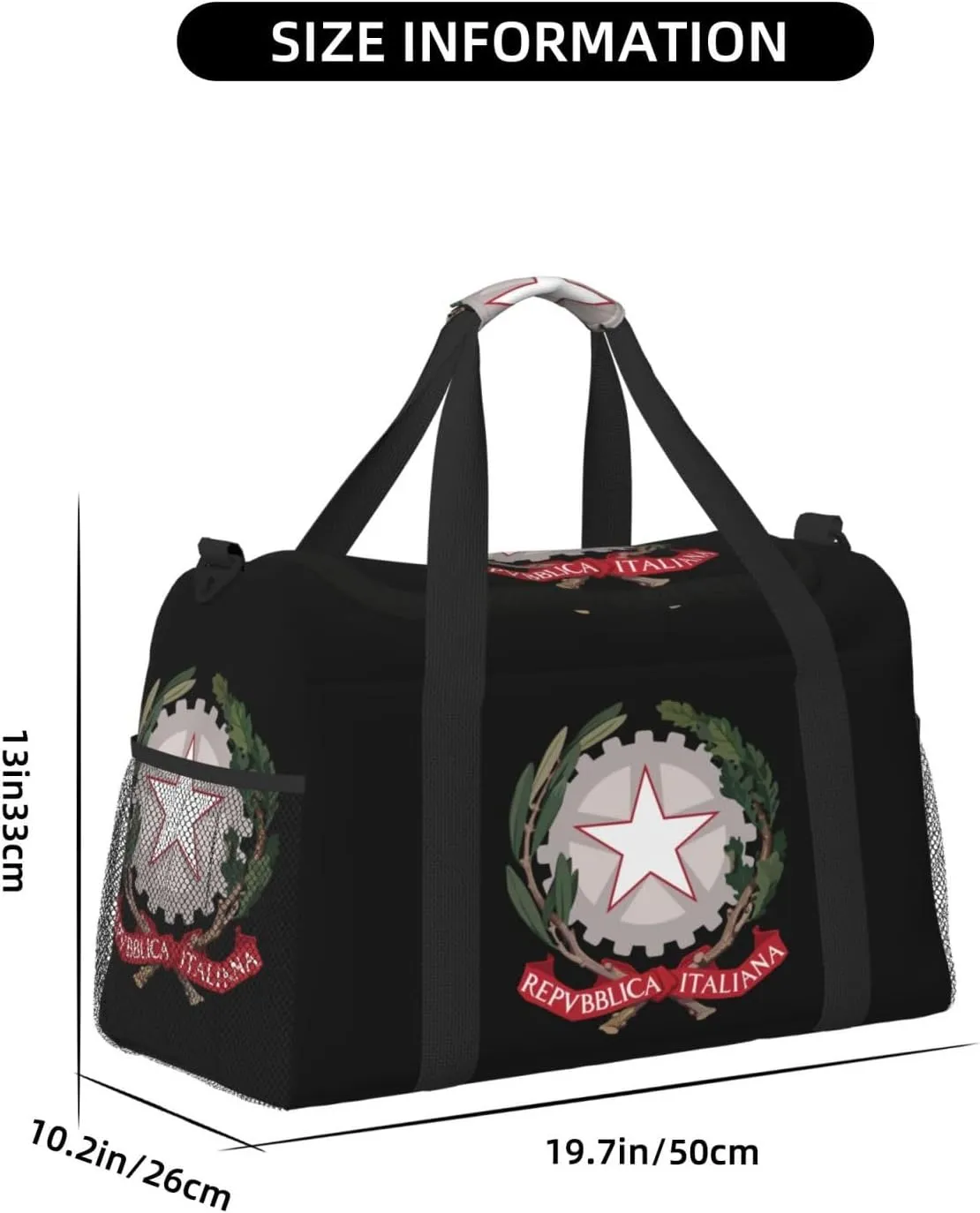 National Emblem Of Italy Travel Duffel Bag Large Foldable Waterproof Overnight Bag For Beach Swim Bags Pool Sports Gym