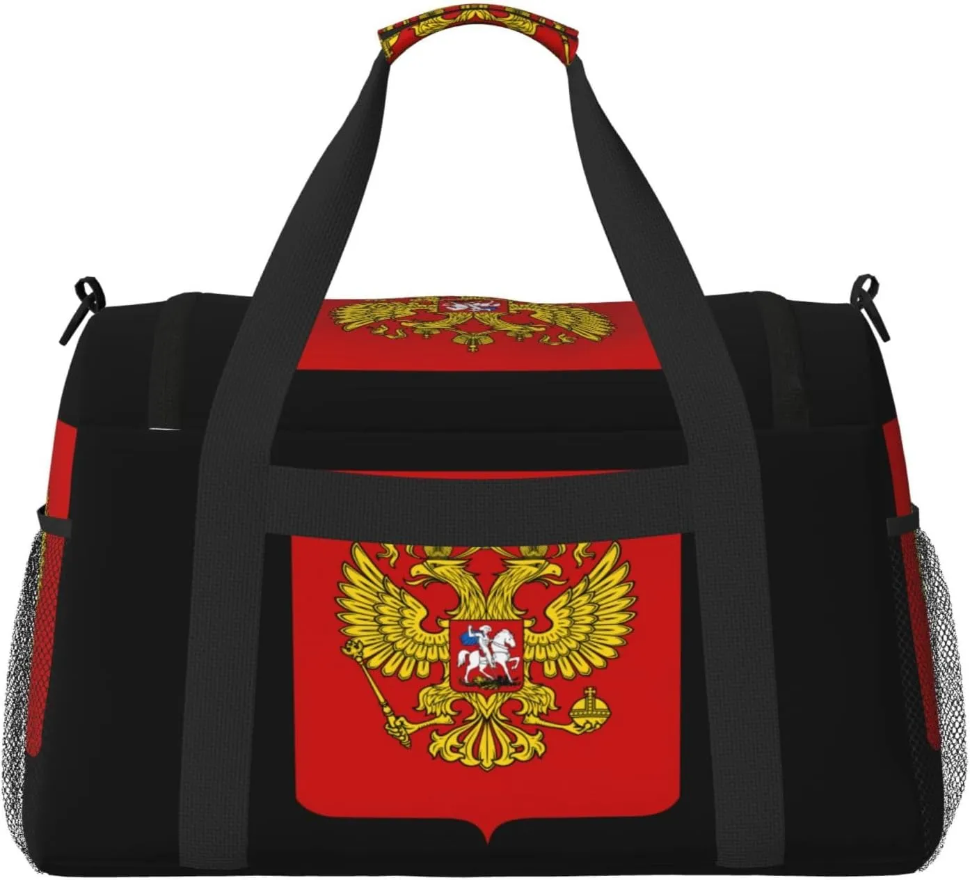 National Emblem Of Russian Travel Duffel Bag Large Foldable Waterproof Overnight Bag For Beach Swim Bags Pool Sports Gym