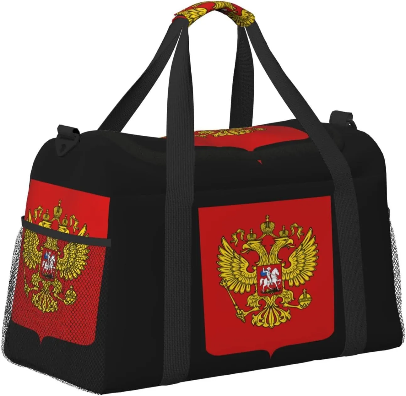 National Emblem Of Russian Travel Duffel Bag Large Foldable Waterproof Overnight Bag For Beach Swim Bags Pool Sports Gym