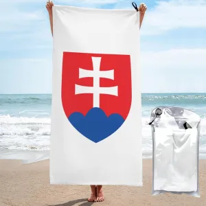 National Emblem of Slovakia Beach Towel with Travel Bag 27.5"x55" Quick Dry Sand Free Lightweight Large Oversized Towels Light Vacation Essentials