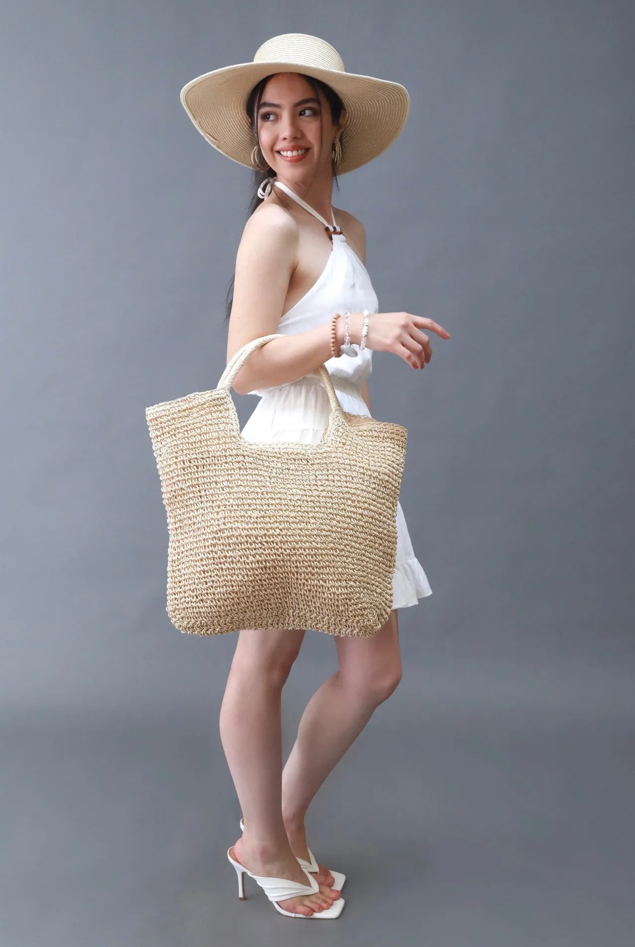 Natural Oversize Restort Straw Beach Tote Bag