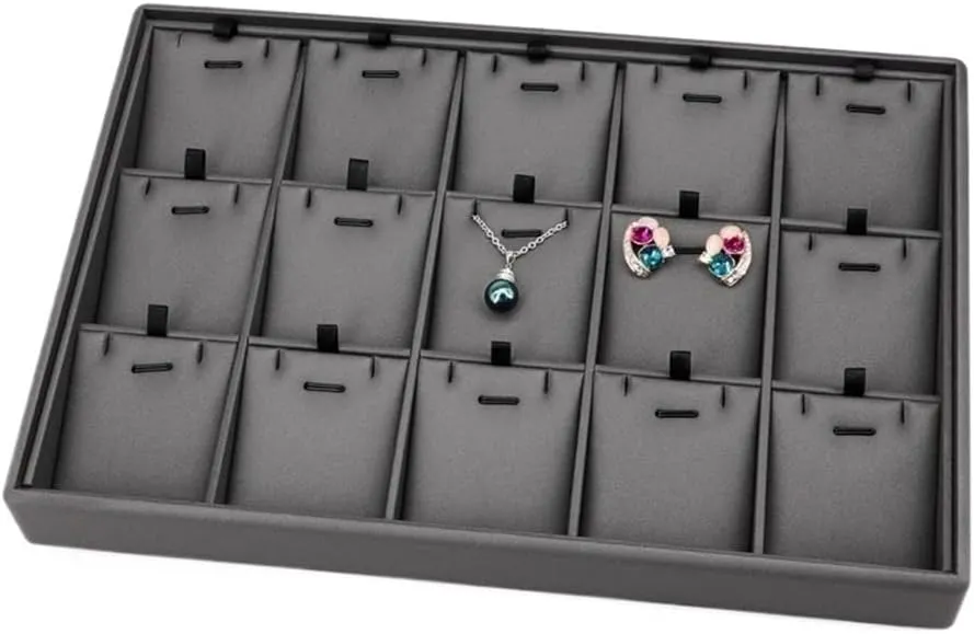Necklace Display Holder Multi-compartment Black Jewelry Rack Ring Tray Necklace Earring Stud Earring Storage Jewellery Stand Holder