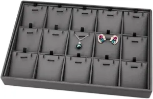 Necklace Display Holder Multi-compartment Black Jewelry Rack Ring Tray Necklace Earring Stud Earring Storage Jewellery Stand Holder