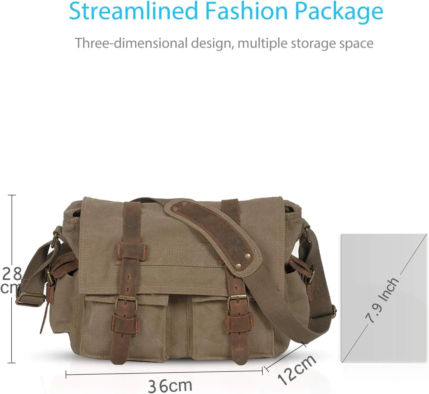 New Vintage Messenger Bag Satchel Bag bag Bookbag Casual Travel Shoulder Bag