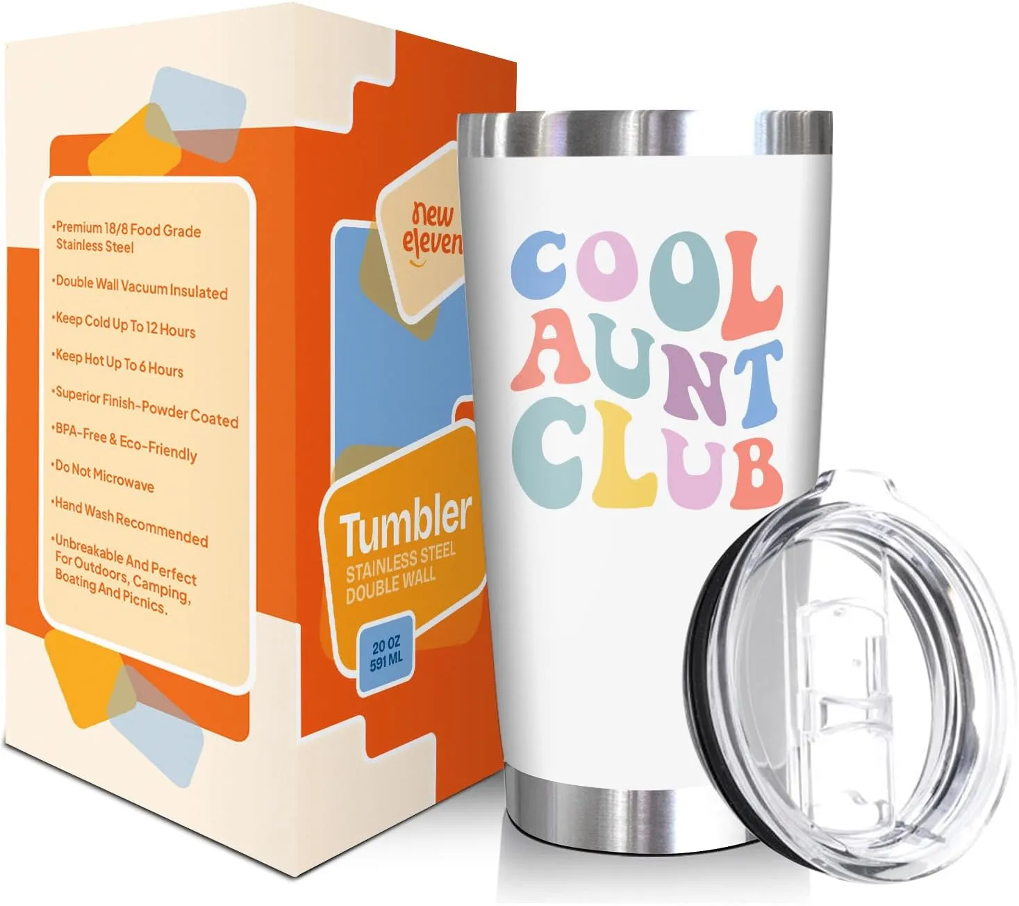 NewEleven Gifts For Aunt From Niece, Nephew - Cool Gifts For Aunt, New Aunts, Auntie, Sister - Aunts Birthday Gift, Auntie Announcement, Promoted To Auntie, Best Auntie Ever - 20 Oz Tumbler