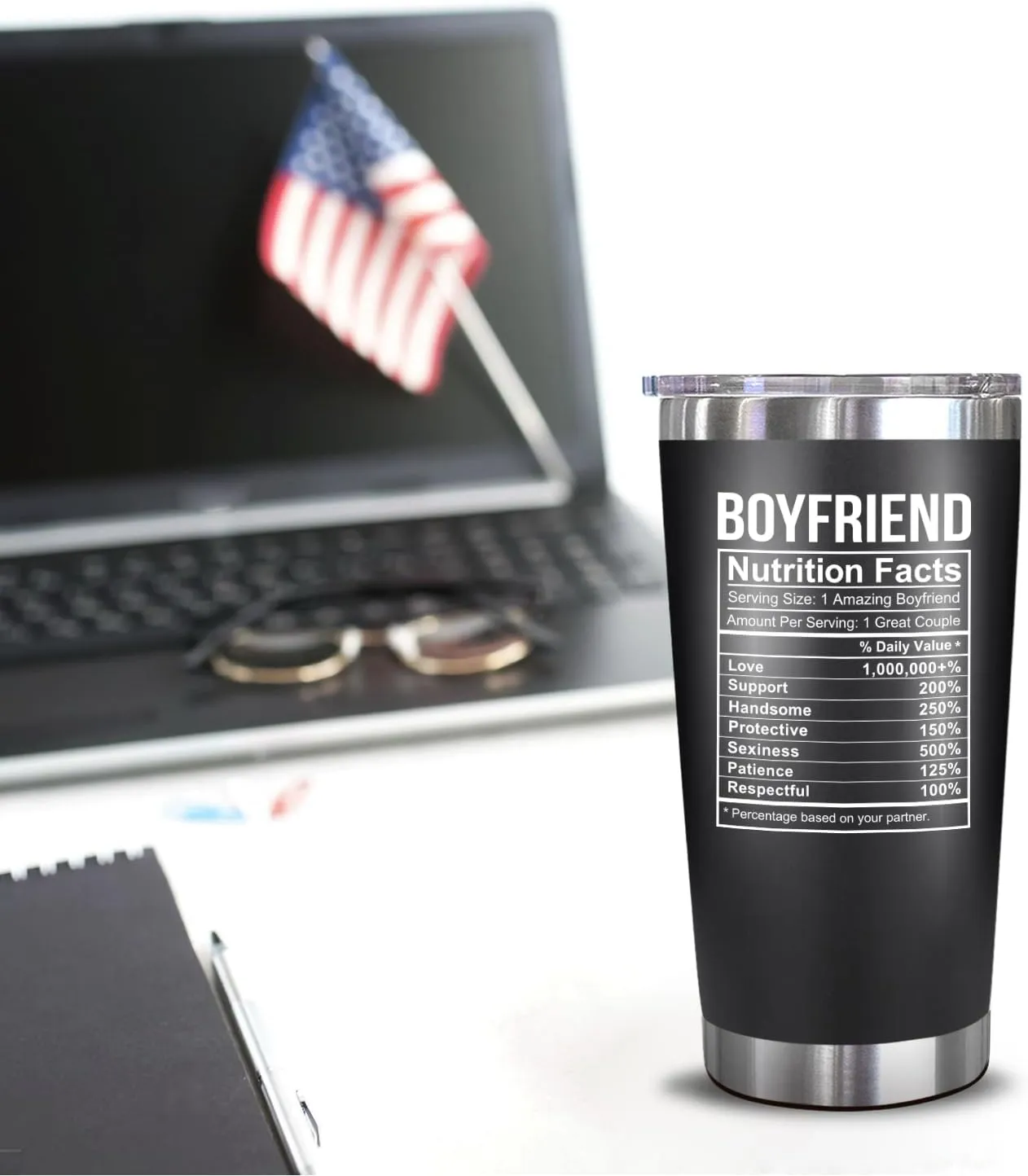 NewEleven Gifts For Boyfriend - Birthday Present, Love Gift Ideas For Him, Boyfriends - Funny Boyfriend Gifts From Girlfriend, Lover - 20 Oz Tumbler