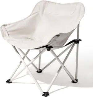 NIBHZ Foldable Hunting Chair, Outdoor Chair with Metal Frame & Comfortable Backrest & Mesh Seat, Convenient Transport, for Hunting, Camping, Picnic,White