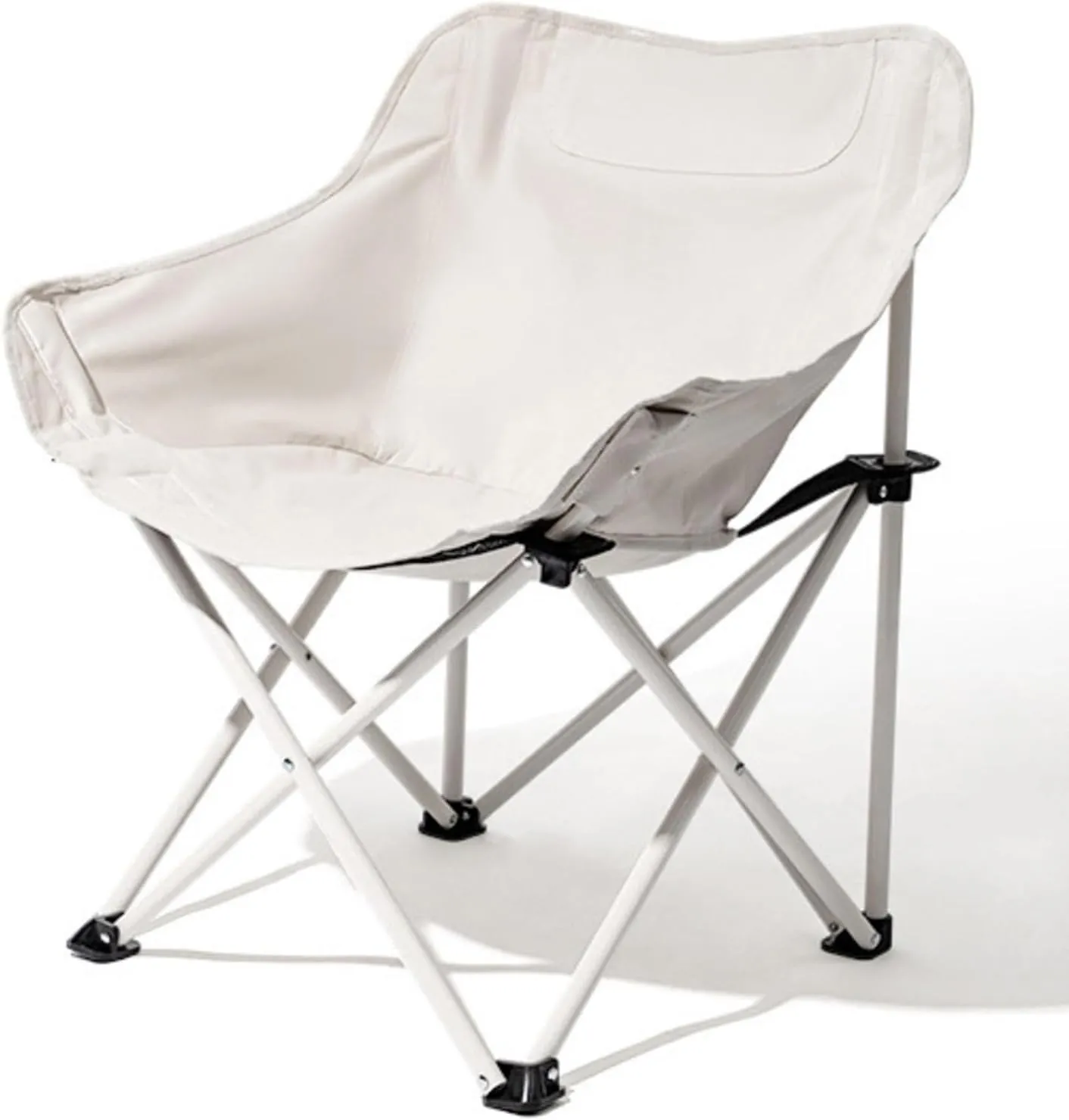 NIBHZ Foldable Hunting Chair, Outdoor Chair with Metal Frame & Comfortable Backrest & Mesh Seat, Convenient Transport, for Hunting, Camping, Picnic,White