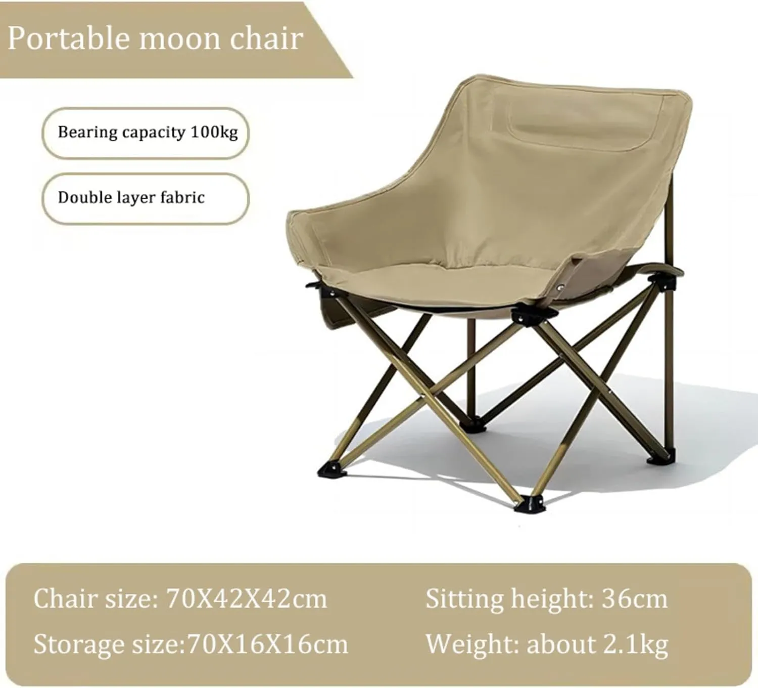 NIBHZ Foldable Hunting Chair, Outdoor Chair with Metal Frame & Comfortable Backrest & Mesh Seat, Convenient Transport, for Hunting, Camping, Picnic,Yellow