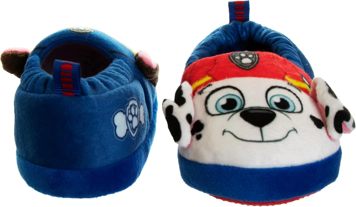 Nickelodeon Boys’ Paw Patrol Slippers – Chase and Marshall Plush Fuzzy Slippers (5T-12 Boy)