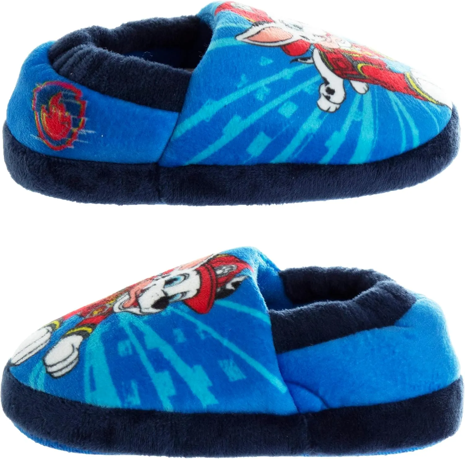 Nickelodeon Boys’ Paw Patrol Slippers – Chase and Marshall Plush Fuzzy Slippers (5T-12 Boy)