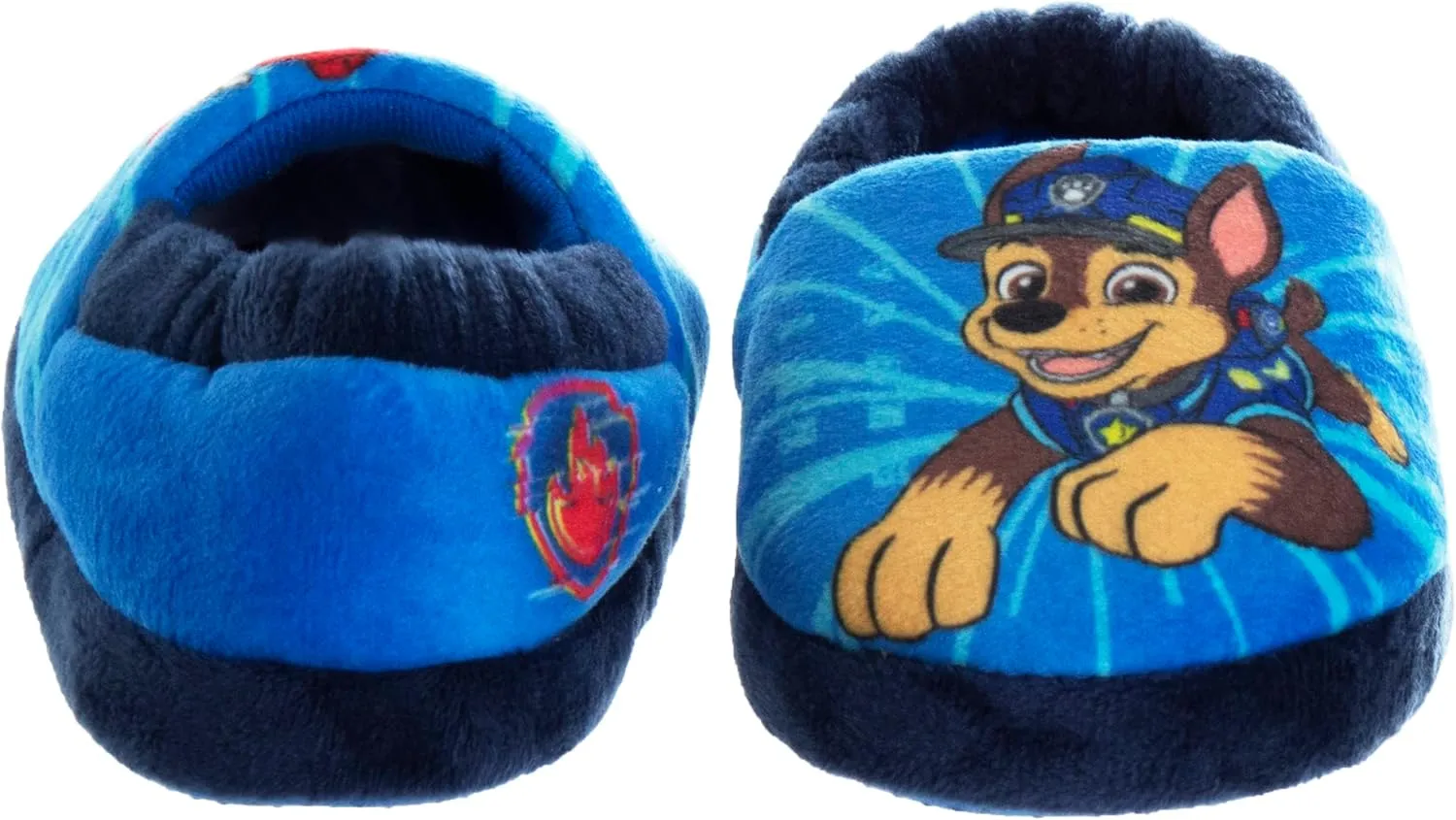 Nickelodeon Boys’ Paw Patrol Slippers – Chase and Marshall Plush Fuzzy Slippers (5T-12 Boy)