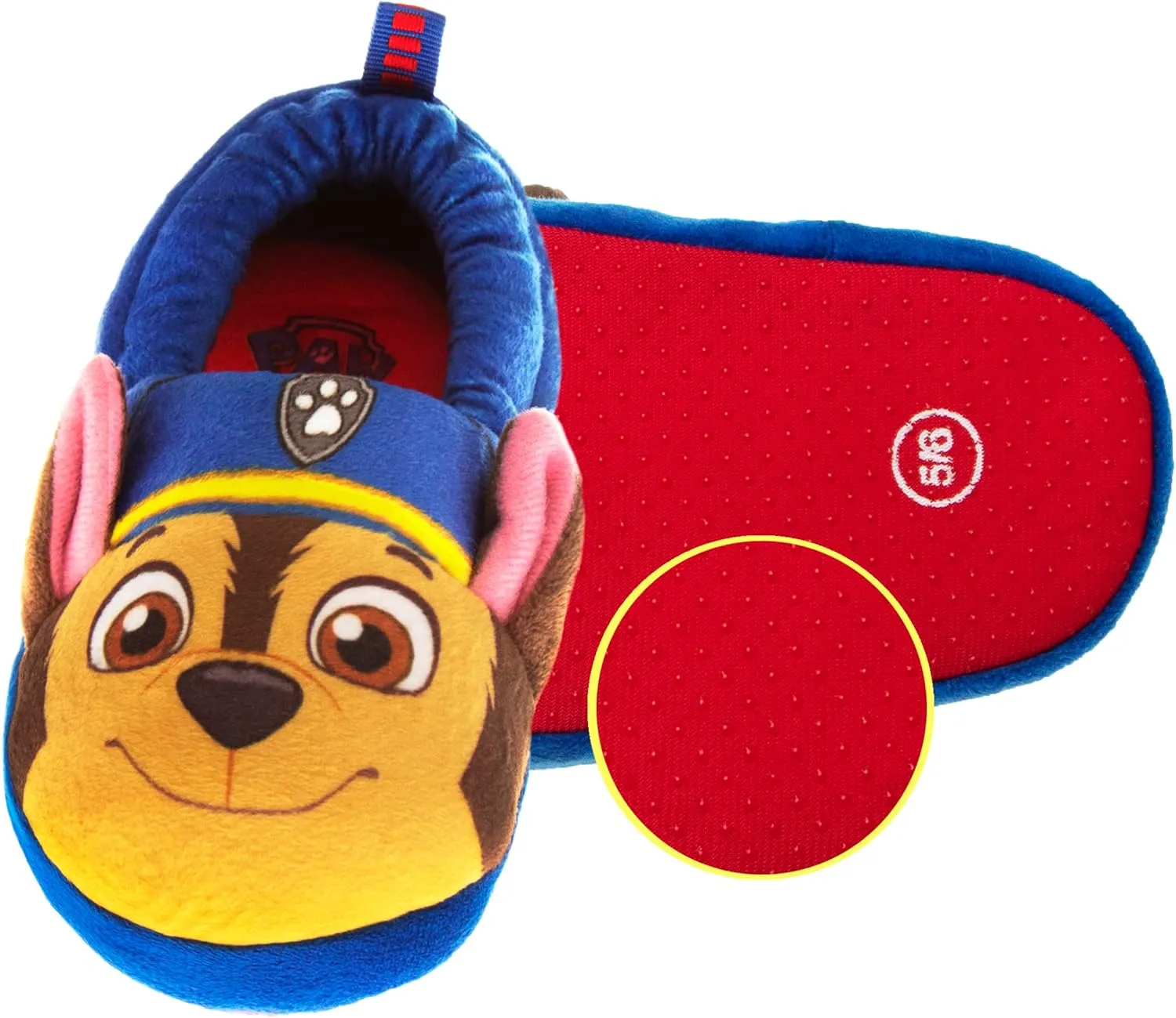 Nickelodeon Boys’ Paw Patrol Slippers – Chase and Marshall Plush Fuzzy Slippers (5T-12 Boy)