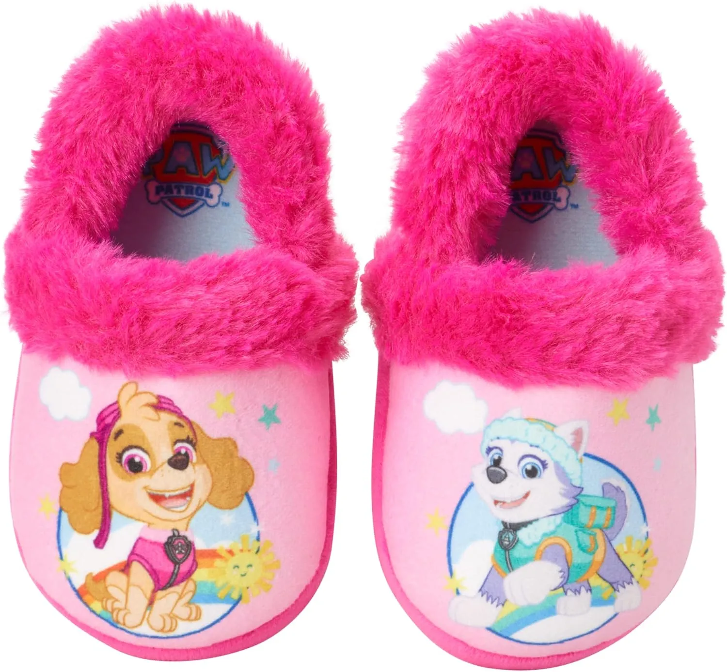 Nickelodeon Girl's Paw Patrol Plush Fuzzy Skye and Everest Slippers (Toddler/Little Kid)