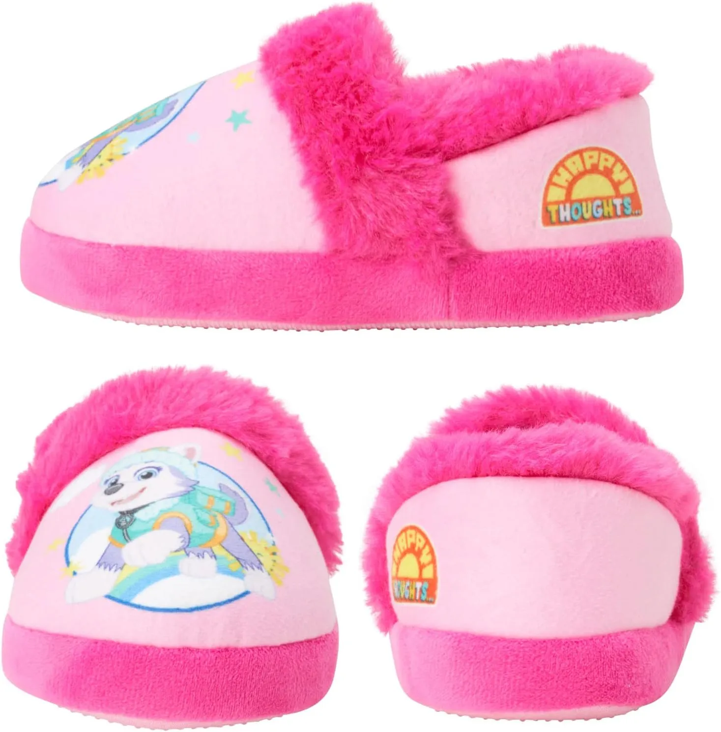 Nickelodeon Girl's Paw Patrol Plush Fuzzy Skye and Everest Slippers (Toddler/Little Kid)