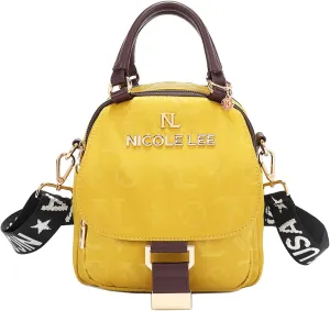 Nicole Lee Multi-Wear Dome Shoulder Bag, Polyester with Vegan Leather, Dual Compartments