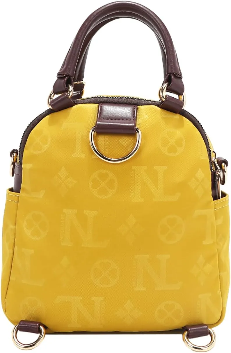 Nicole Lee Multi-Wear Dome Shoulder Bag, Polyester with Vegan Leather, Dual Compartments