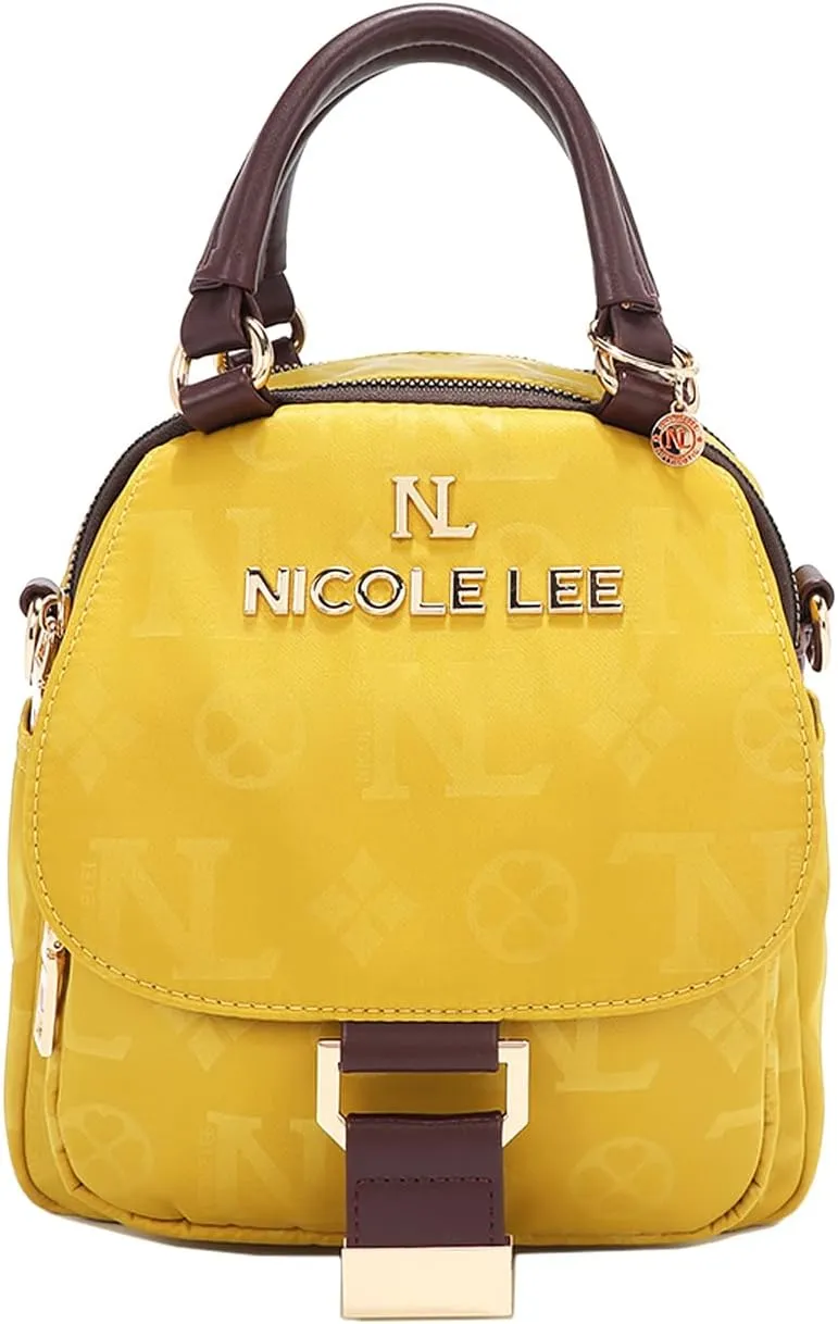 Nicole Lee Multi-Wear Dome Shoulder Bag, Polyester with Vegan Leather, Dual Compartments