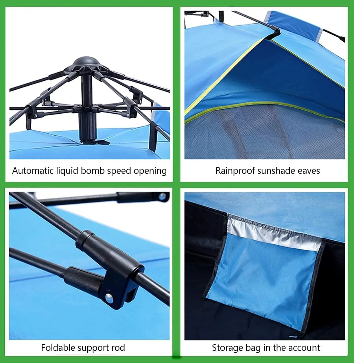 NIEH Pop-Up Portable Camping Automatic Tent,2-4 Person Camping Tent for Outdoor,Hiking,Camping,Mountaineering and Travel