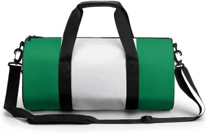 Nigeria Flag Waterproof Gym Bag with Shoe Compartment Sports Duffel for Travel Beach
