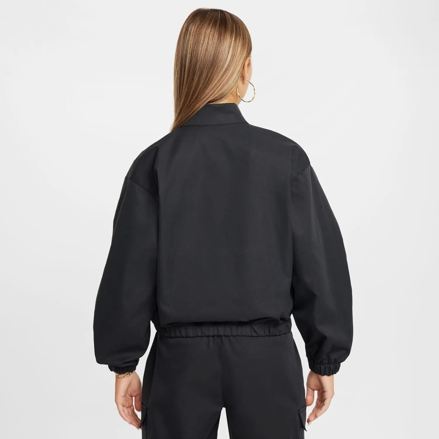 Nike Sportswear Girls' Oversized Lightweight Jacket (FZ5557-010, Black/White)
