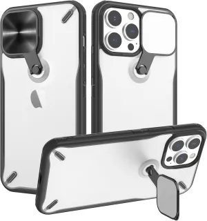 Nillkin for iPhone 13 Pro Max Case 2021, CamShield Pro Cyclops Clear Case for iPhone 13 Pro Max Camera Protection Cover with Kickstand Slim Hard PC   TPU Shockproof Case 6.7'' Black