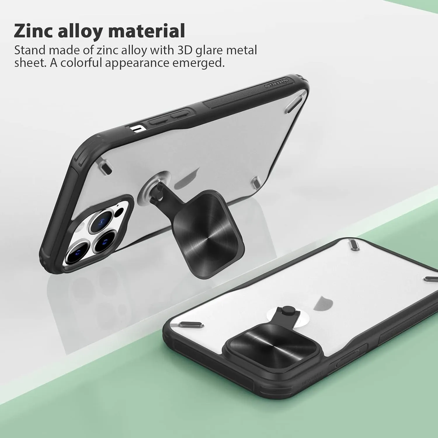 Nillkin for iPhone 13 Pro Max Case 2021, CamShield Pro Cyclops Clear Case for iPhone 13 Pro Max Camera Protection Cover with Kickstand Slim Hard PC   TPU Shockproof Case 6.7'' Black