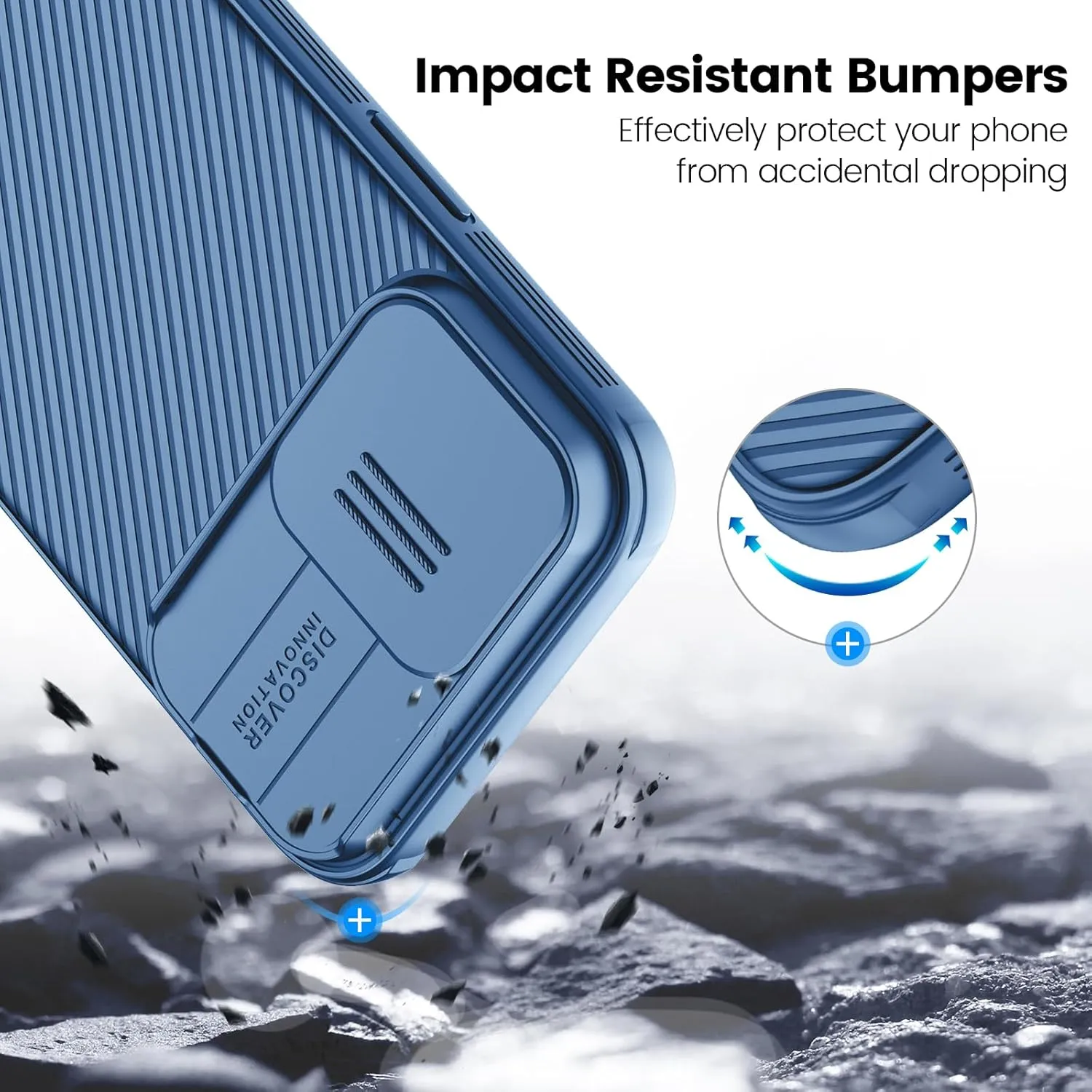Nillkin for iPhone 16 Pro Case with Slide Camera Cover, [Upgraded Camera Lens Protection] Slim Shockproof Protective Phone Case for iPhone 16 Pro 6.3 inch, Blue