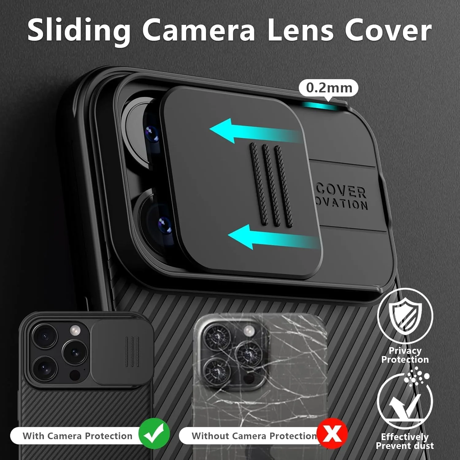 Nillkin for iPhone 16 Pro Max Case Magsafe with Slide Camera Cover, Slim Light & Anti-Slip & Drop Protection 16 Pro Max Privacy Case, Shockproof Magnetic Phone Case for iPhone 16 Pro Max 6.9'', Black
