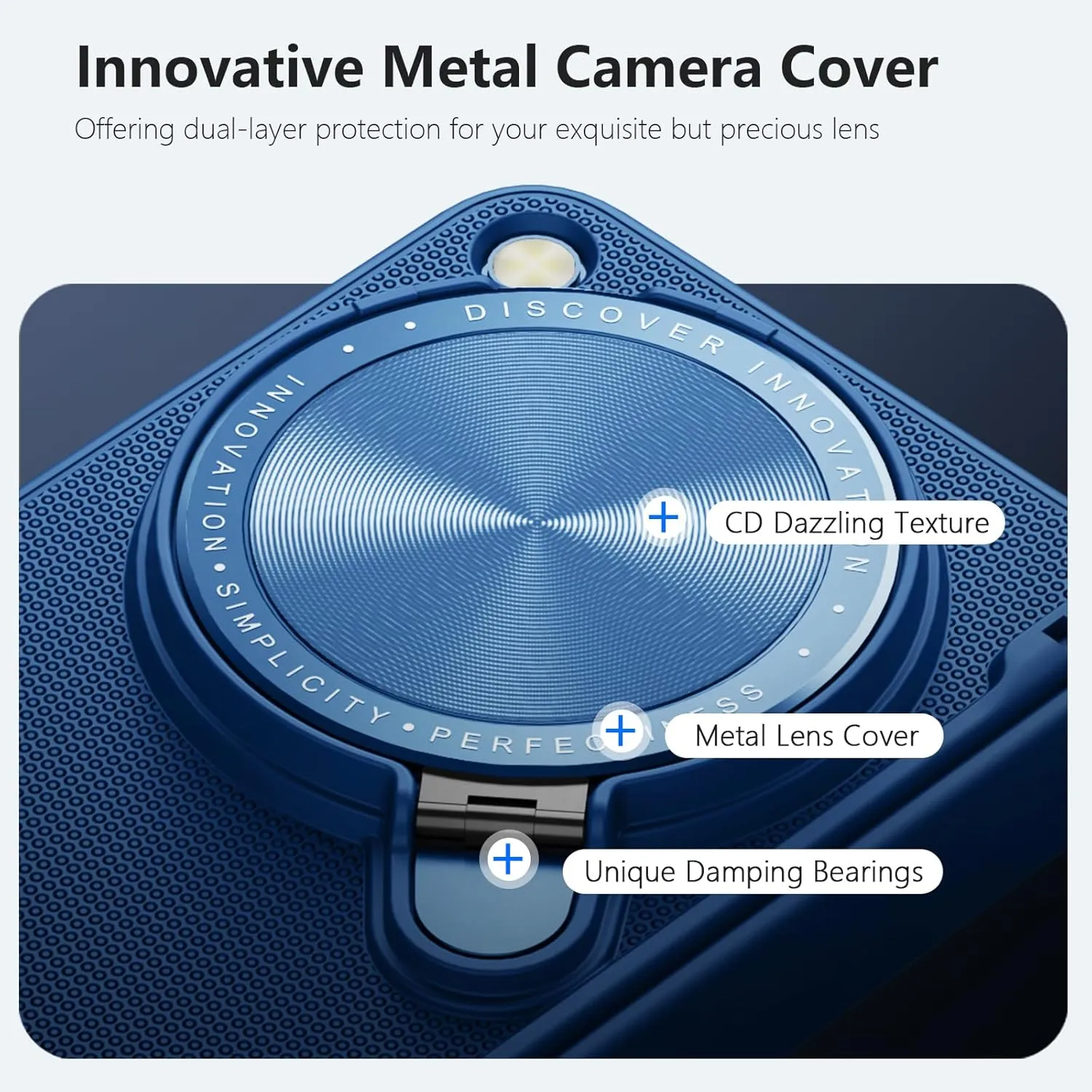 Nillkin for OnePlus Open Case with Camera Cover, [Hinge Protection][Metal Camera Kickstand] Slim Protective Shockproof Bumper Hard Cover Case for Oppo Find N3 Fold Phone Case Blue