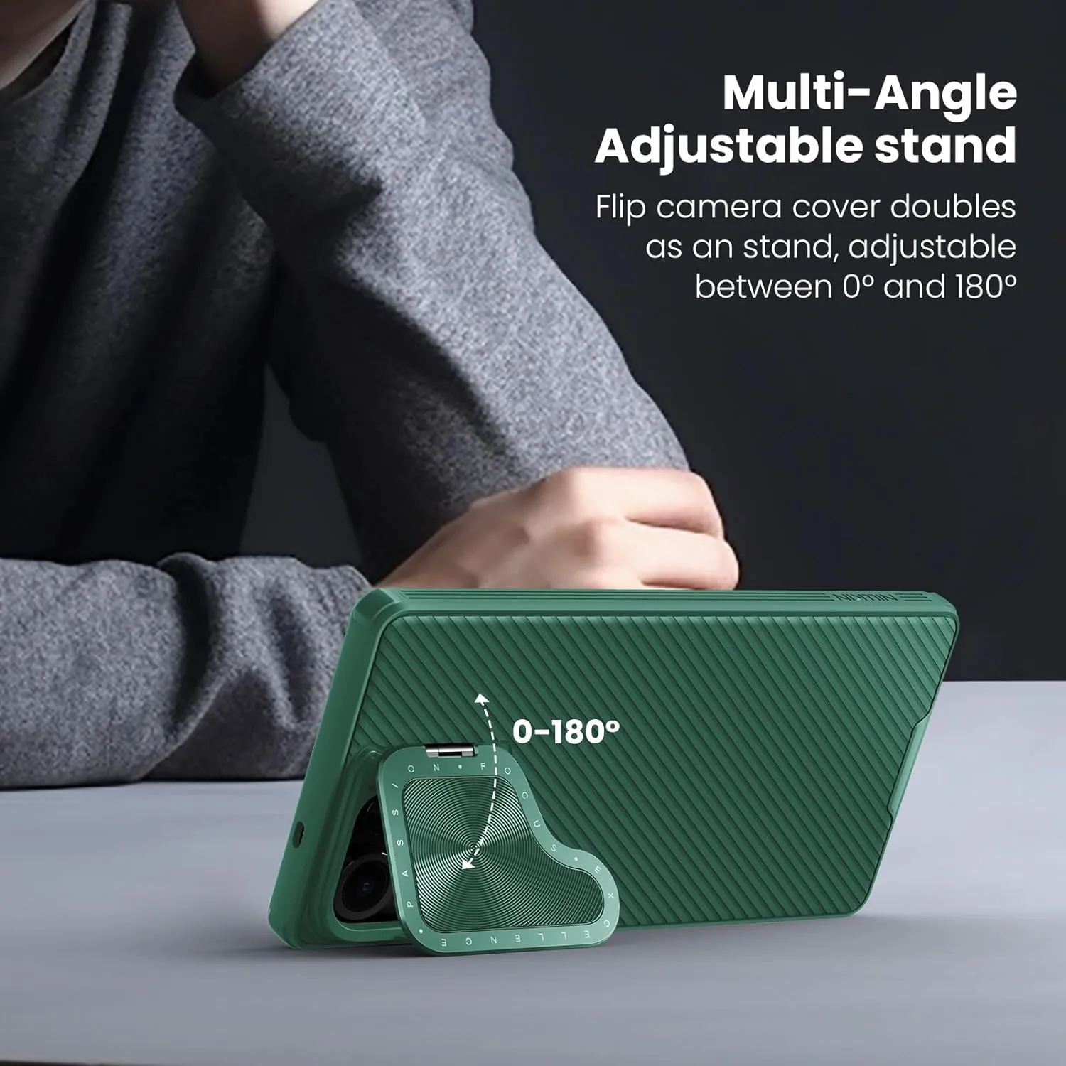 Nillkin for Samsung Galaxy S25 Ultra Case with Camera Cover, [Compatible with MagSafe] [Adjustable Metal Kickstand] Shockproof Slim for Galaxy S25 Ultra Magnetic Case(2025), Green
