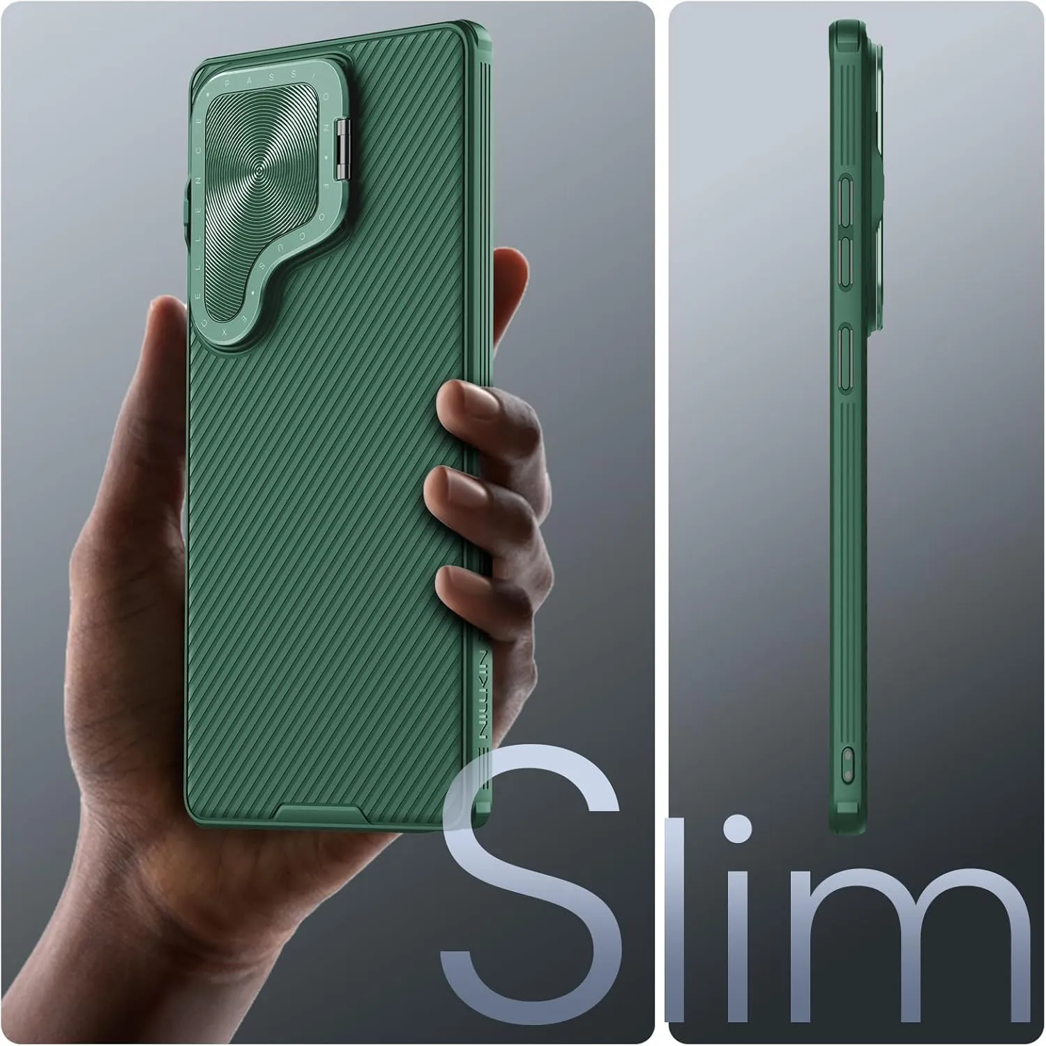 Nillkin for Samsung Galaxy S25 Ultra Case with Camera Cover, [Compatible with MagSafe] [Adjustable Metal Kickstand] Shockproof Slim for Galaxy S25 Ultra Magnetic Case(2025), Green