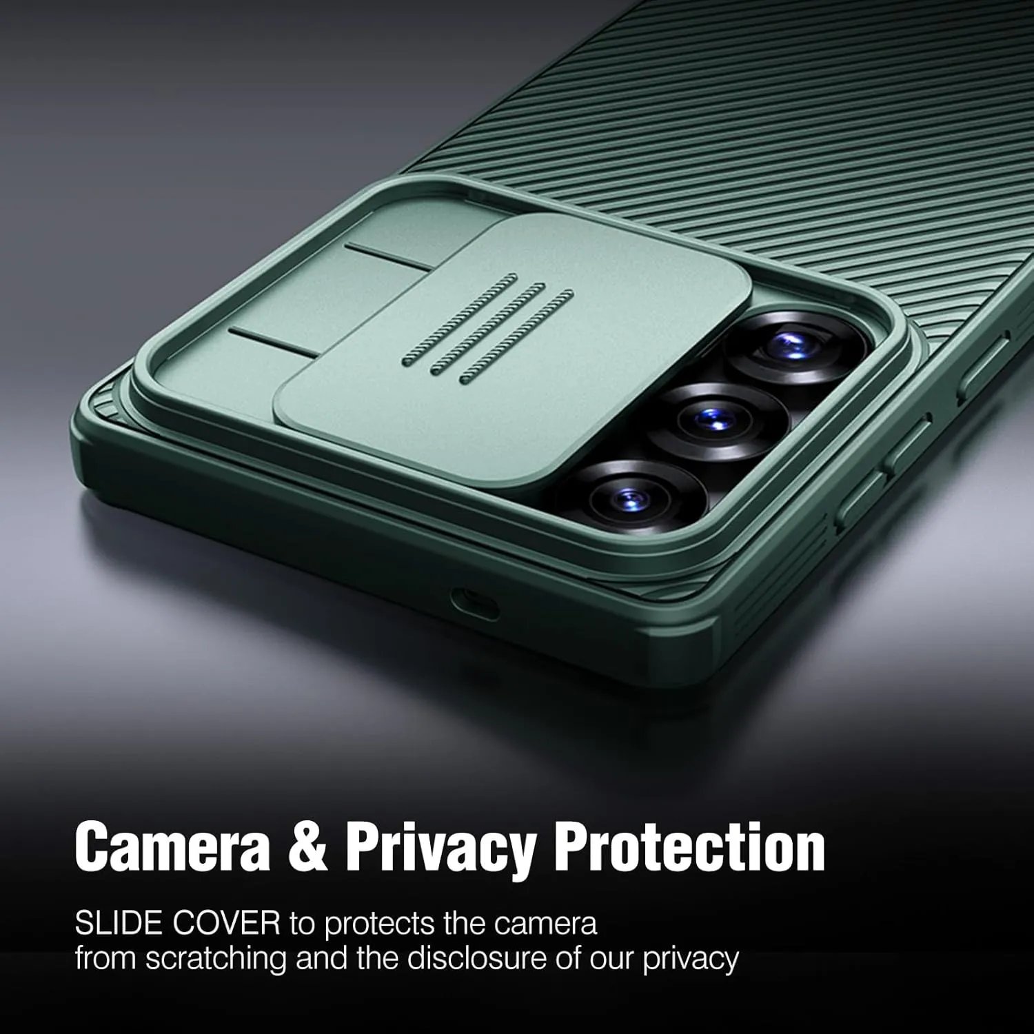 Nillkin for Samsung Galaxy S25 Ultra Case with Camera Cover, [Lens Protection] Mil-Grade Shockproof Protective Bumper Hard Cover Slim Phone Case for Galaxy S25 Ultra Cases 6.9'' Green