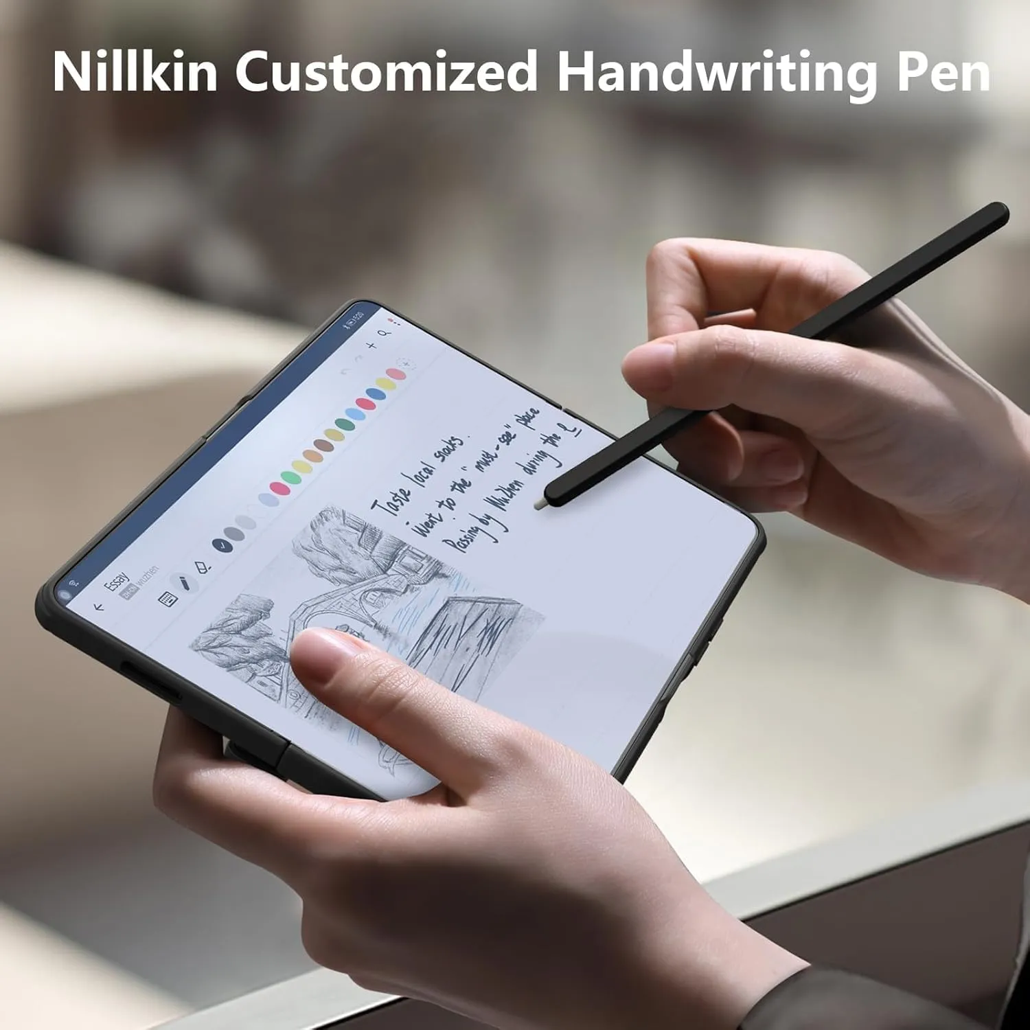 Nillkin for Z Fold 6 S Pen Case, [Built-in Writing Pen & S Pen Holder & Kickstand & Slide Camera Cover & Hinge Protection] Shockproof Fold 6 Phone Case with Pen for Samsung Galaxy Z Fold 6, Black