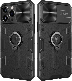 Nillkin iPhone 13 Pro Max Case - CamShield Armor Case with Camera Cover & Kickstand, Military Grade Shockproof Phone Case 6.7 inch 2021, Black