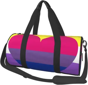 Non Binary Bisexual Pride Flag Duffel Bag Gym Bag Sports Bags Foldable Travel Bag Multipurpose Backpack