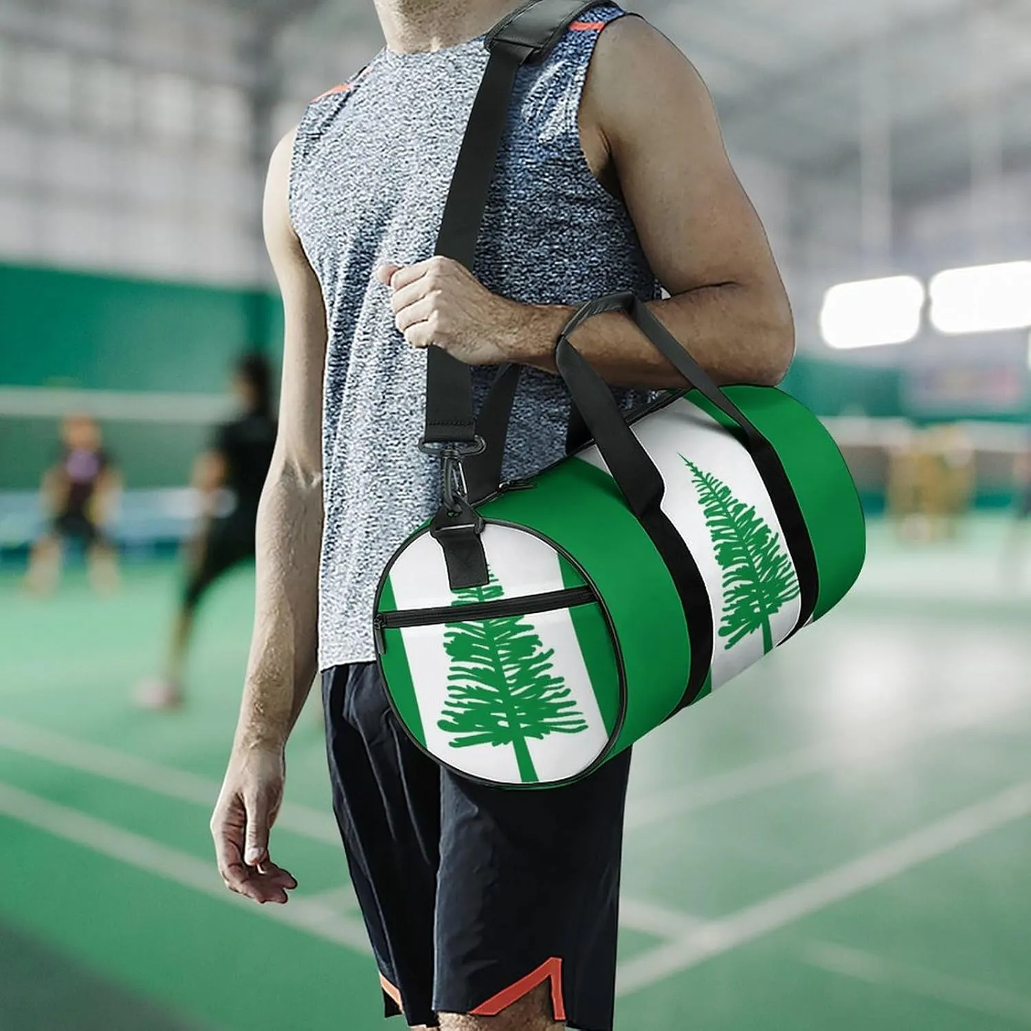 Norfolk Lslands Flag Sports Duffel Bag for Women Men with Wet Pocket Gym Bag