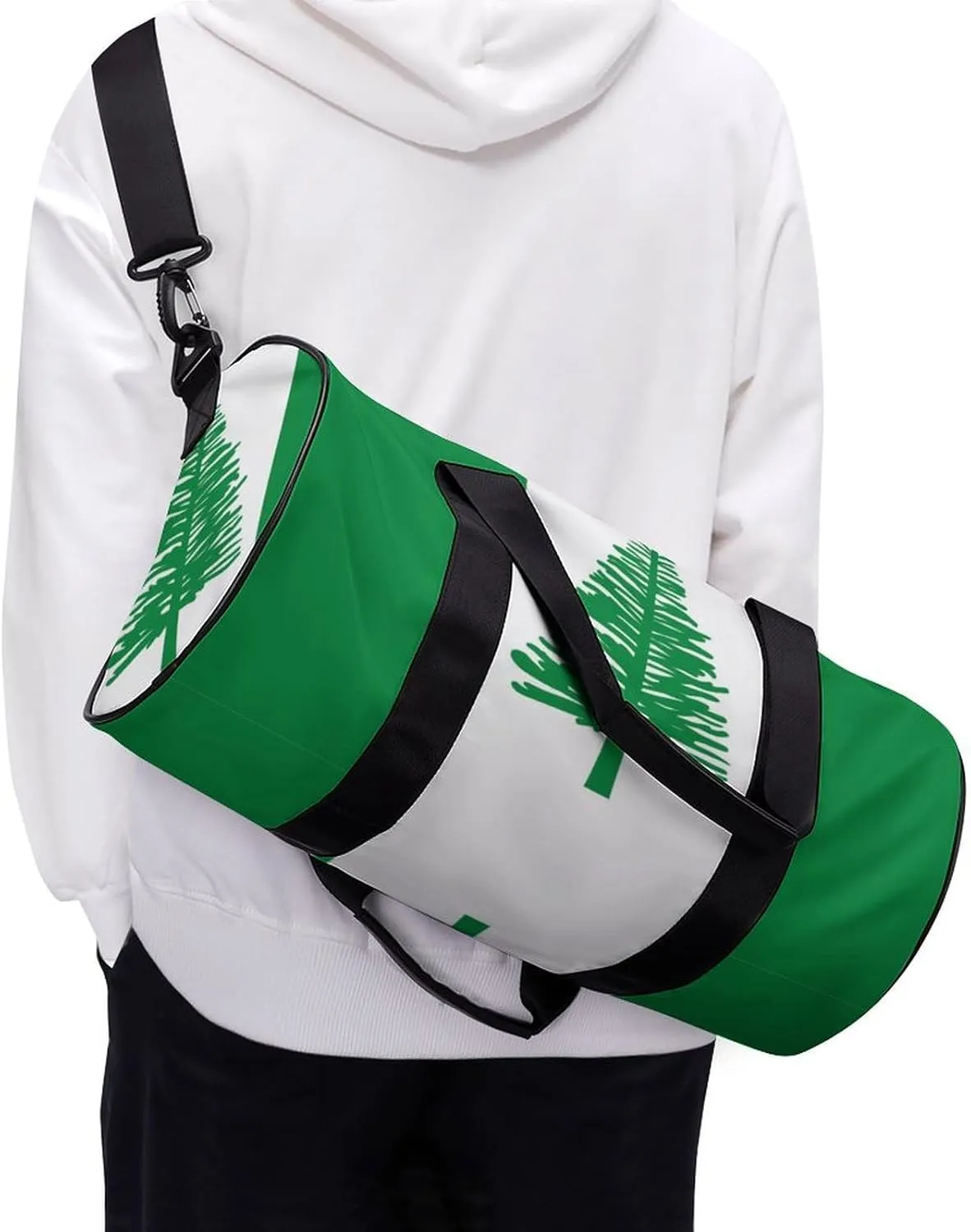 Norfolk Lslands Flag Sports Duffel Bag for Women Men with Wet Pocket Gym Bag