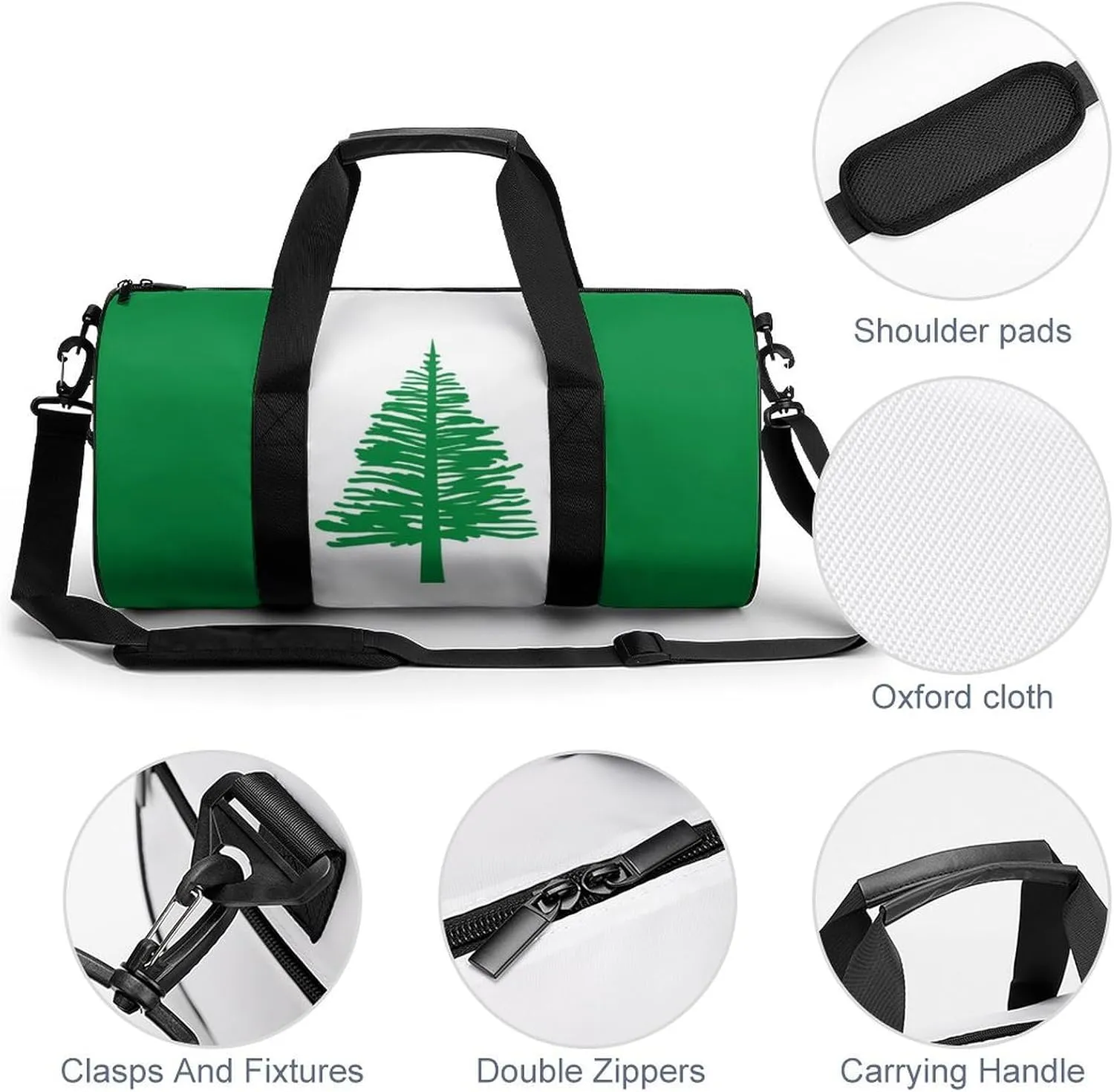 Norfolk Lslands Flag Sports Duffel Bag for Women Men with Wet Pocket Gym Bag