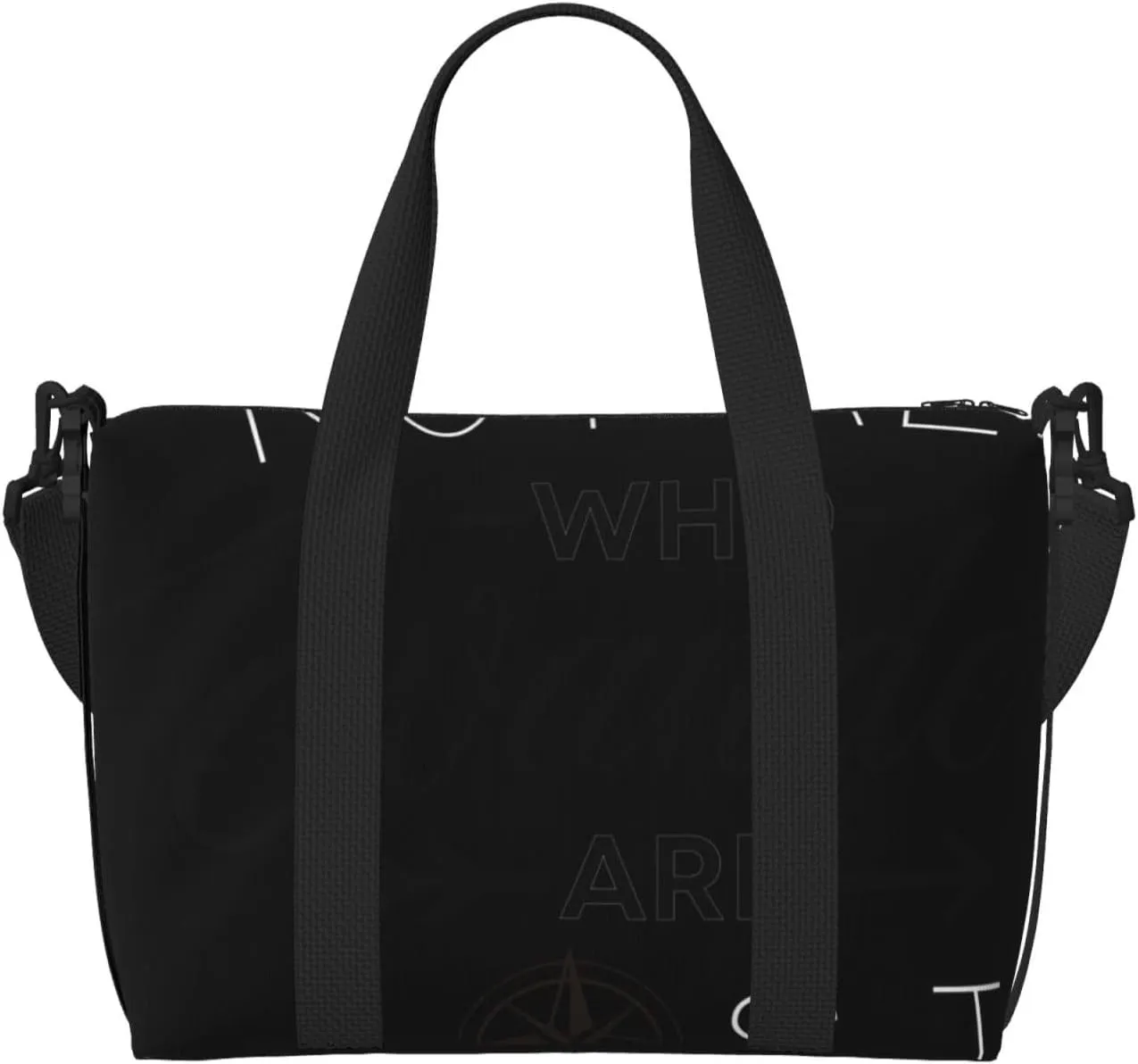 Not All Who Wander Design Travel Bag for Women Men Weekender Bags Carry on Overnight Bag Tote Bag Yoga Gym Bag for Gym, Work, Weekend, Travel, Personal Items