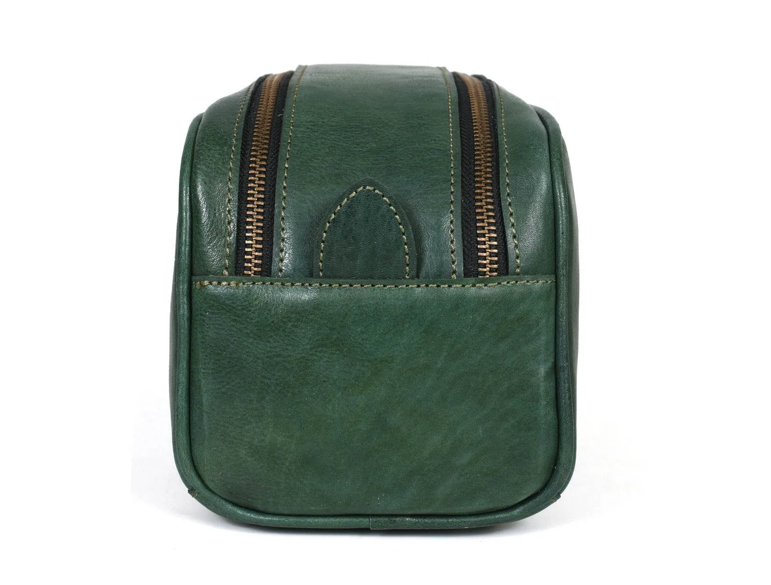 Omaha Leather Toiletry Bag - Pine Green
