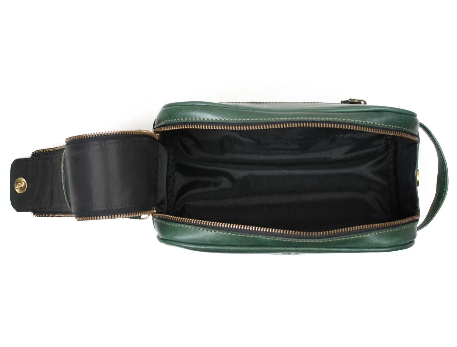 Omaha Leather Toiletry Bag - Pine Green