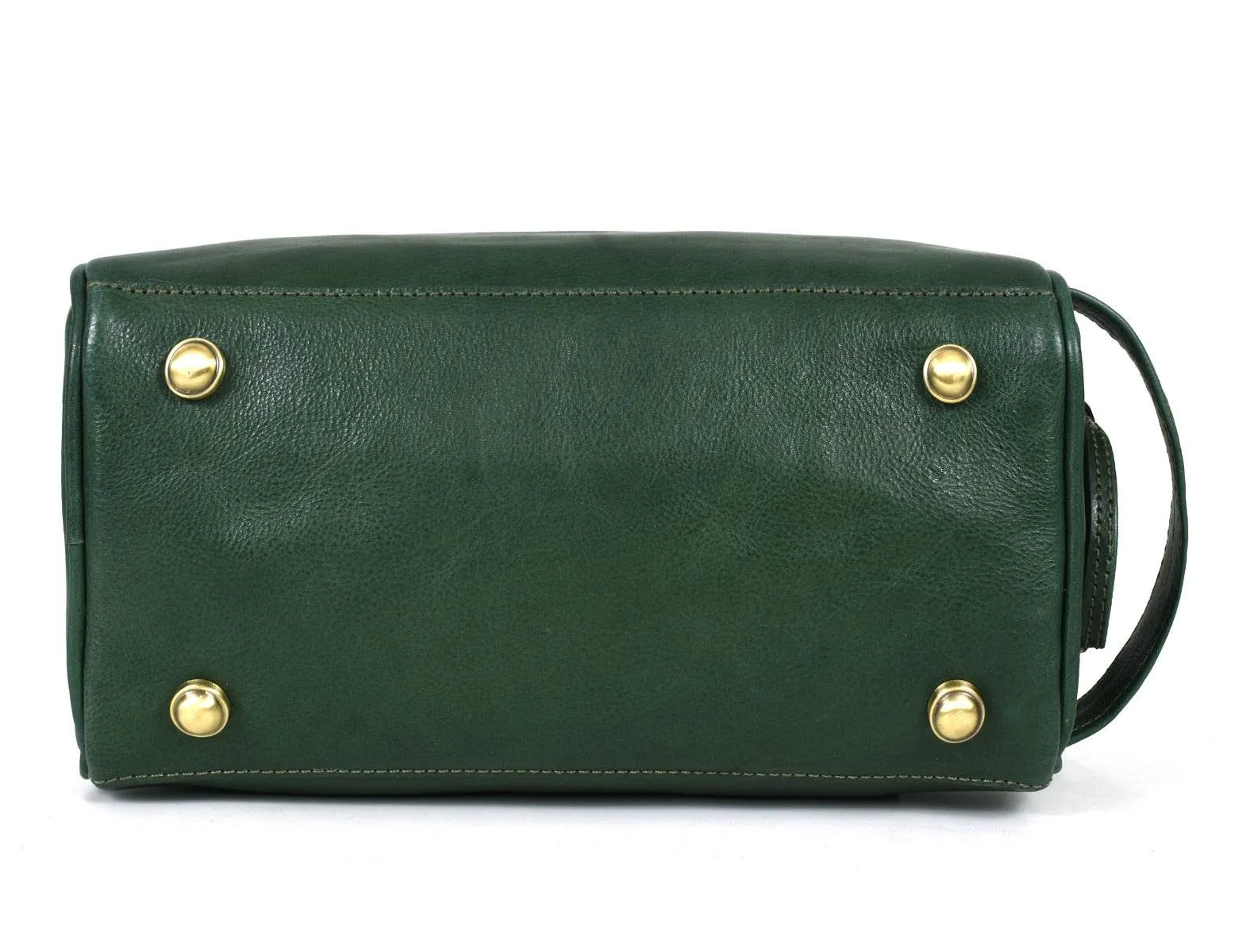 Omaha Leather Toiletry Bag - Pine Green