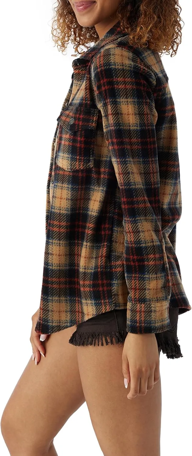 O'NEILL Women's Oversized Flannel Top - Comfortable and Casual Long Sleeve Button Up Shirts for Women