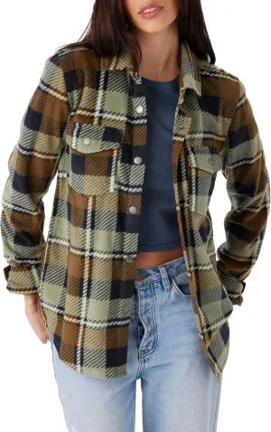 O'NEILL Women's Oversized Flannel Top - Comfortable and Casual Long Sleeve Button Up Shirts for Women