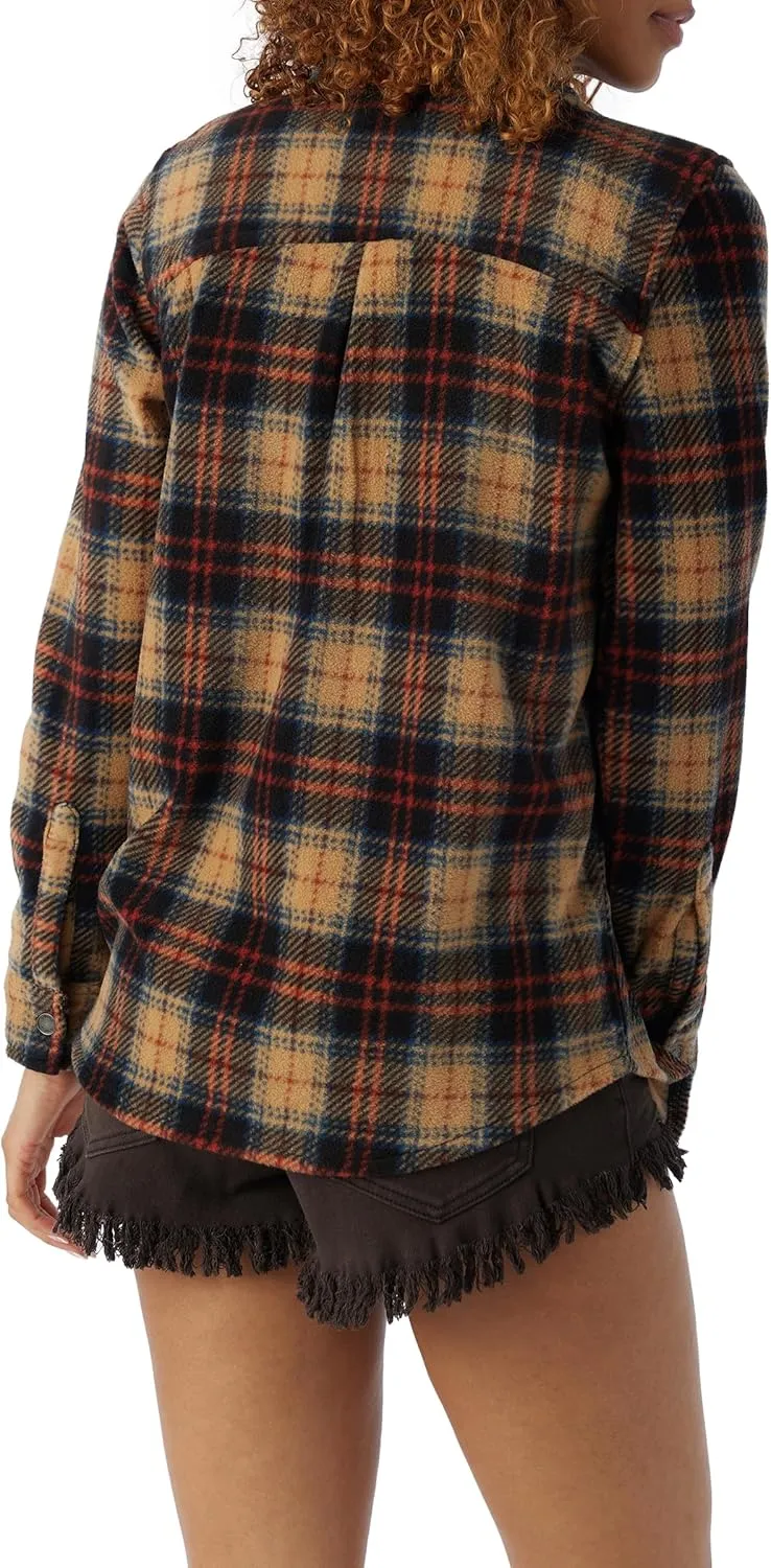 O'NEILL Women's Oversized Flannel Top - Comfortable and Casual Long Sleeve Button Up Shirts for Women