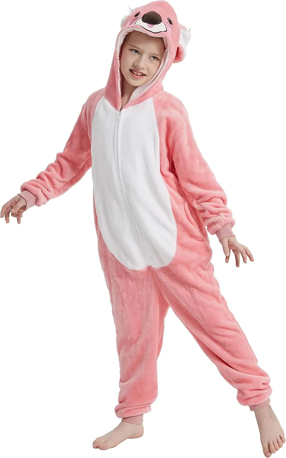 Onesie Kids Plush Animal Costume One Piece Pajamas Girls Boys Teen Halloween Cosplay Sleepwear