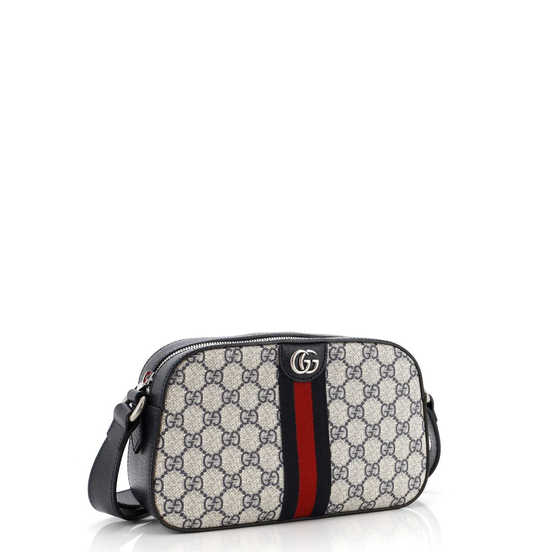 Ophidia Camera Shoulder Bag GG Coated Canvas with Leather Small